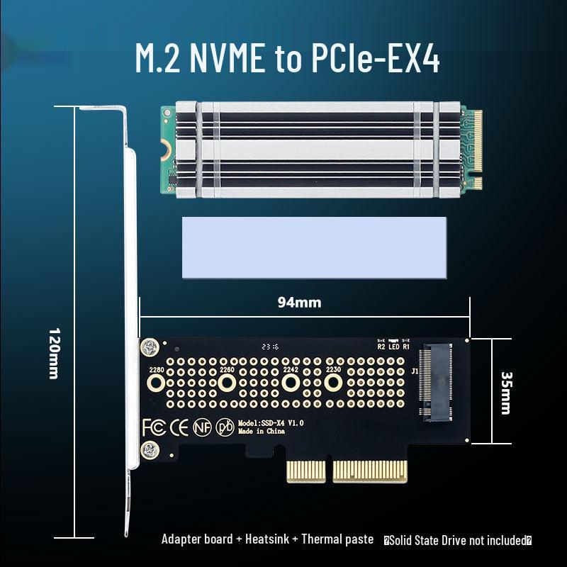 PCIe 4.0 to M.2 NVMe Adapter Card for SSD Expansion