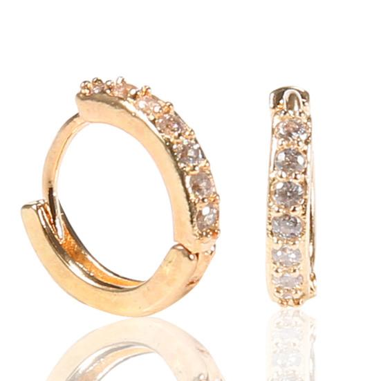 1 пара элегантных женских серег-колец, блестящие серьги с инкрустацией стразами, круглые серьги для пирсинга, вечерние ювелирные изделия, подарок