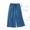 Summer Japanese Style Loose Cropped Trousers Ladies Modal Thin Shorts Solid Color Wide Leg Large Size Home Pants Womens Bottoms