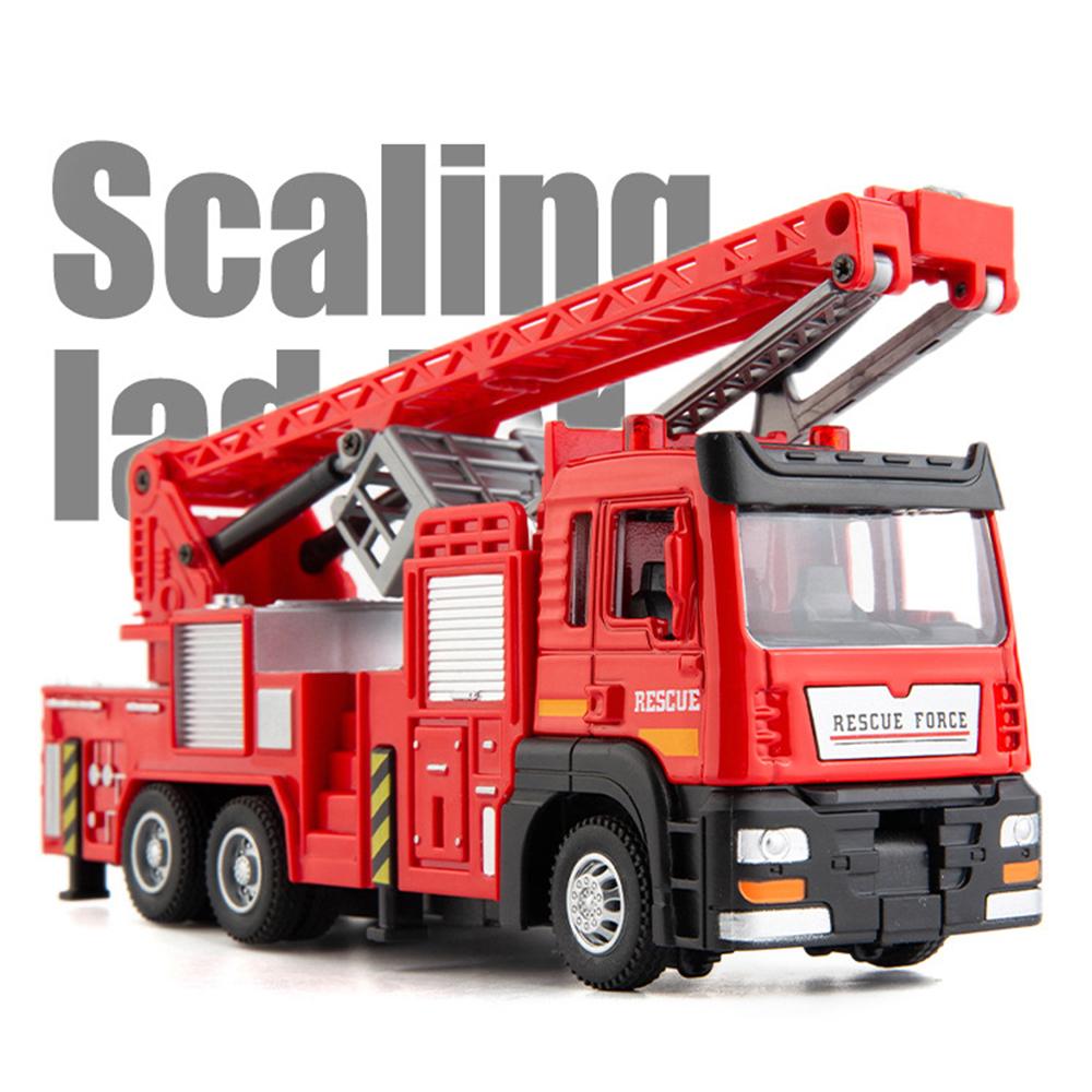1/50 модель пожарно-спасательного автомобиля из сплава, имитация звуковой и световой лестницы, пожарно-спасательная машина, игрушка, оригинальная упаковка, подарок