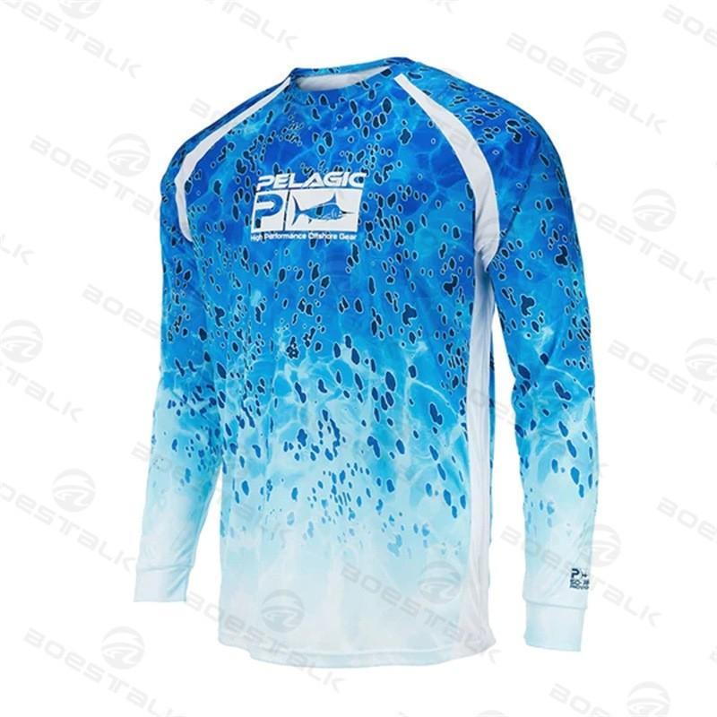 Mens UPF 50 Long Sleeve Fishing Shirt Quick Dry Breathable Sun Protection Outdoor Angling Top Fall