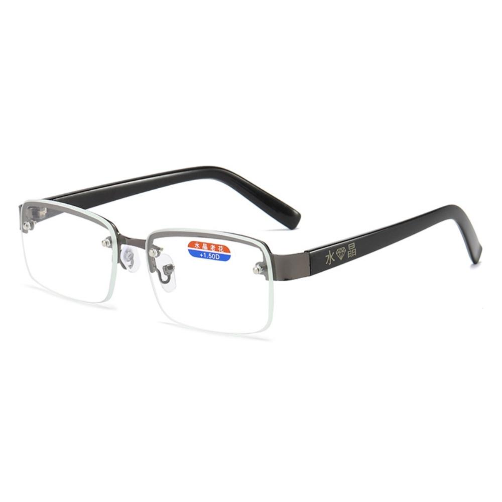 Fashion Half Frame Design Reading Glasses Women Men Trendy Square Far-sighted Eyeglasses Retro Anti- Fatigue Presbyopia Eyewear