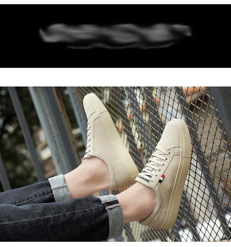 Men's Frosted Leather Low-Top Casual Sports Shoes, Hand-Stitched, Large Sizes Available