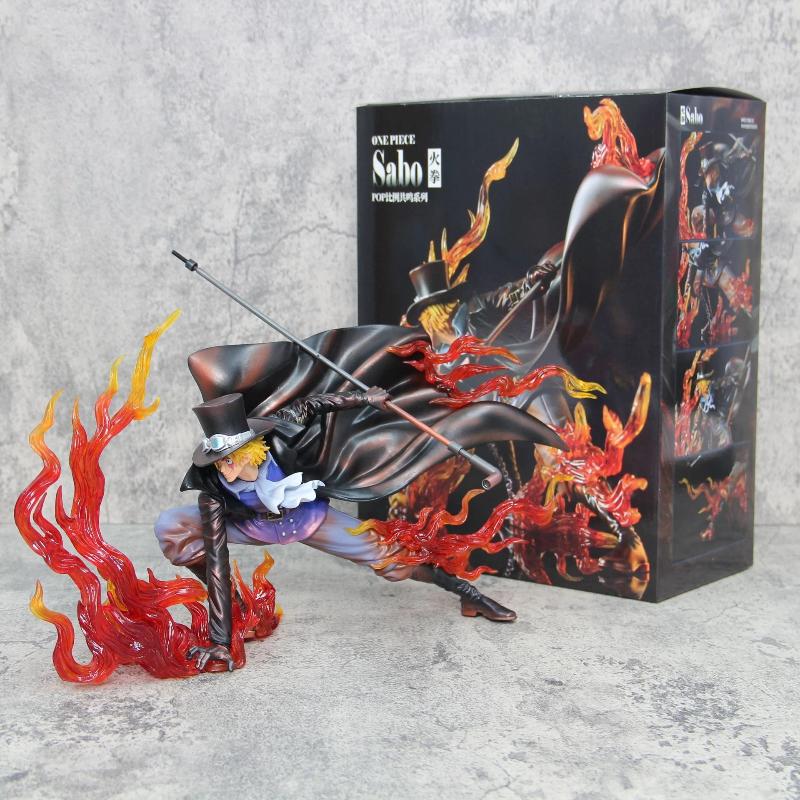 New 22cm One Piece Sabo Fire Fist Iu Resonance Series Gk Statue Anime Figure Collectible Model Desktop Decoration Gift Fans