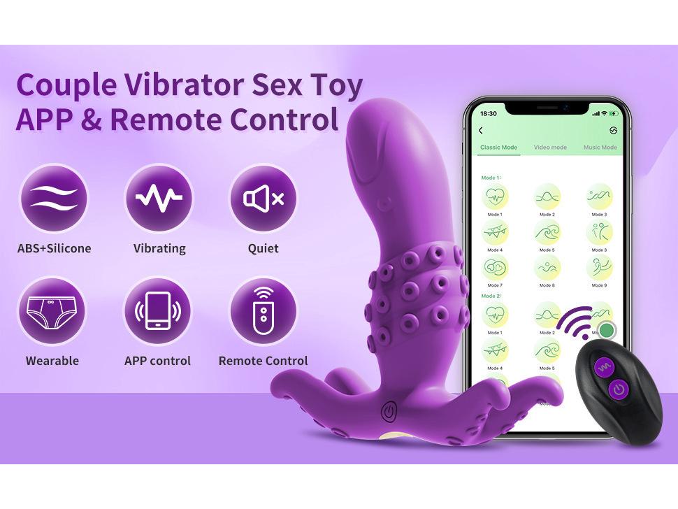 Huan Ai Wearable Remote-Control Vibrating Octopus Female Masturbator
