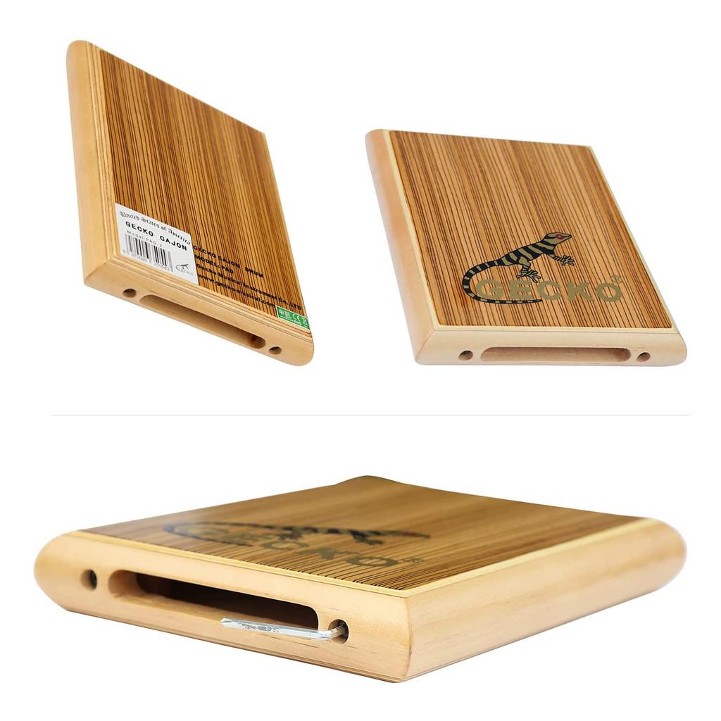 Box Drum Cajon Drum Compact Travel Cajon Flat Hand Drum Tambourine Persussion Instrument with Adjustable Wrench Carrying Bag