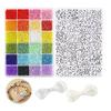 Seed Beads for Bracelets Colored Small Glass Beads for Bracelets Jewelry Making Crafts 24 Color Assorted Plastic Beads