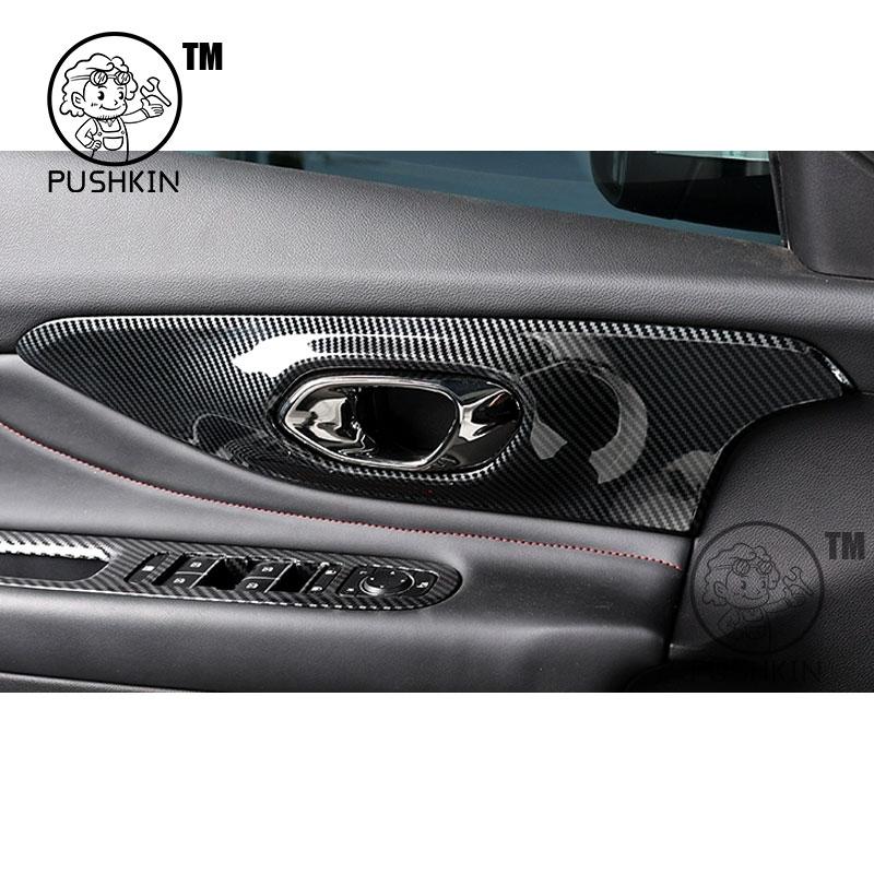 For Trumpchi GAC Empow New DODGE Attitude GT Gear Shift Panel Trim Glass Lift Button Switch Panel Carbon fiber Protection Cover