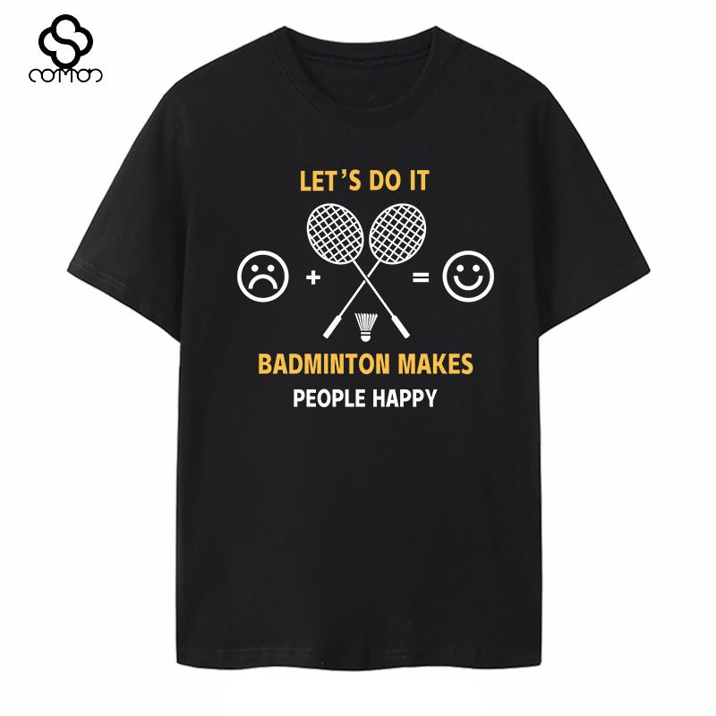 Spring and Summer New Badminton Shortsleeved Emoji Cultural Tshirt Sporty and Casual Couples Matching Top for Men and Women