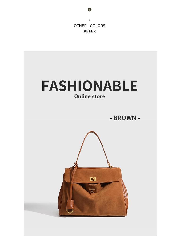 Зимняя замшевая женская сумка-кроссбоди в стиле ретро с цветными блоками - Большая вместимость и универсальная мода