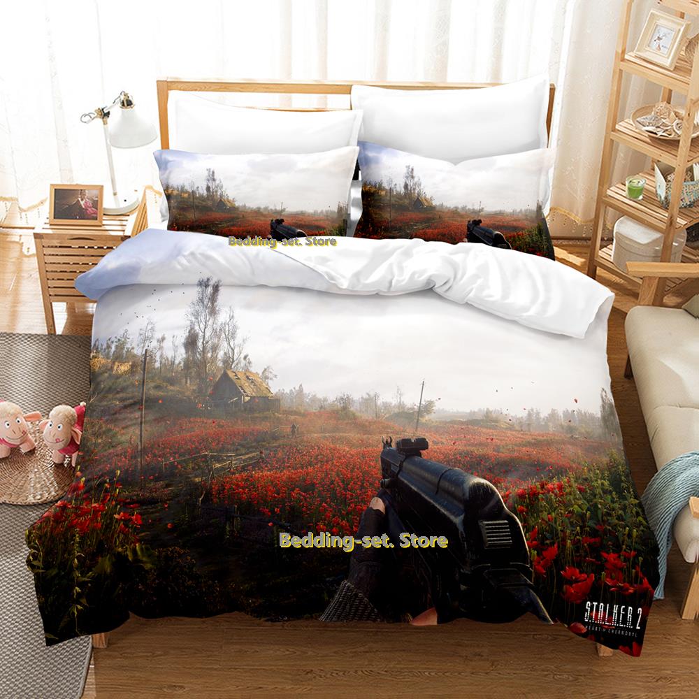 Новая игра S.T.A.L.K.E.R. 2 Набор постельного белья "Сердце Чернобыля" Мультяшный Аниме Трехсекционный Набор Взрослый Детская Спальня Комплекты Пододеяльников Literie