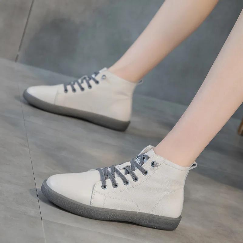 Fujin 2,5 см Ботинки Большого Размера Натуральная Кожа Коровы Мотоциклетные Дизайнерские Женские Оксфорды Мокасины Весна Осень Ботильоны Обувь