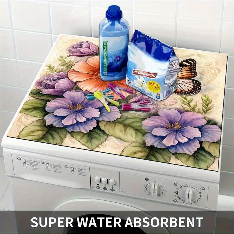 1 шт. Резиновый коврик для сушки с цветочным узором для кофейни, ресторана, кухни, ковер, скатерть для посуды, прочный диатомовый коврик для стола, коврик для питомца, кофейная посуда