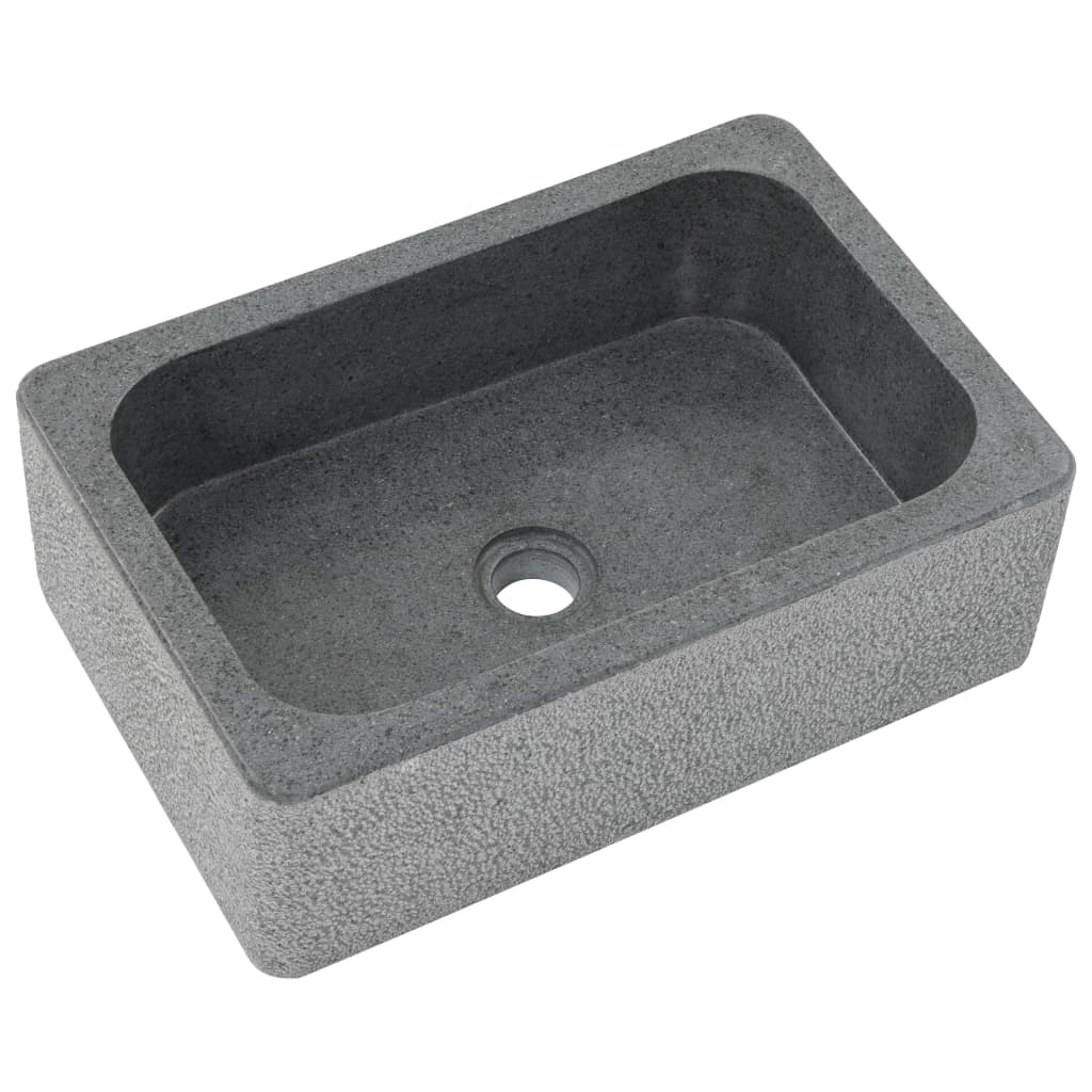 45 x 30 x 15 cm River Stone Wash Basin Black