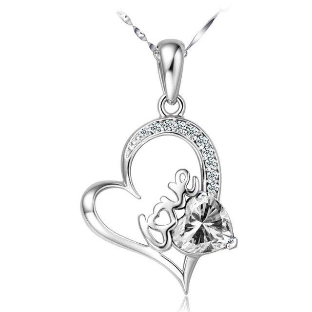 925 Sterling Silver Pendant Necklace For Women Heart Necklace Silver 925 Jewelry Women Necklace 925