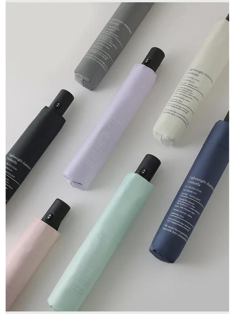 Сверхлегкий автоматический зонт длиной 108 см — двойного назначения, черный клей, защита от УФ-излучения, UPF50+, для солнца и дождя, компактный дизайн.