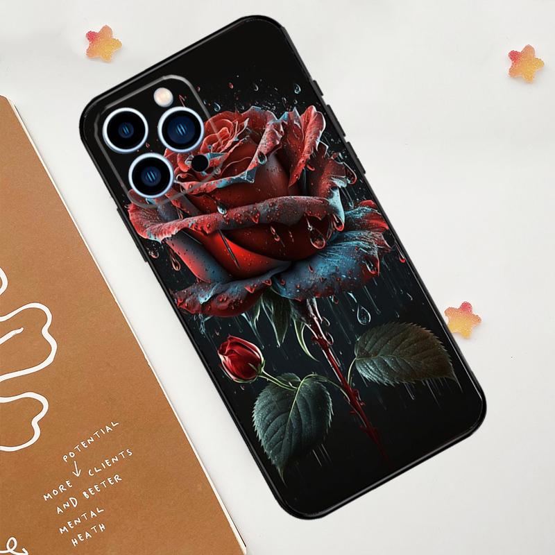Цветочный чехол для телефона с изображением розы для iPhone 17 Pro Max 14 13 12 11 15 16 Pro Max mini 16 Plus 16e 17 Air Funda