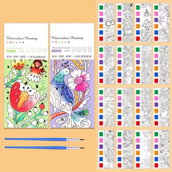1/2/3/4 шт. Карманная книга для рисования акварелью, яркие цвета, закладка своими руками, веселая детская акварельная картина