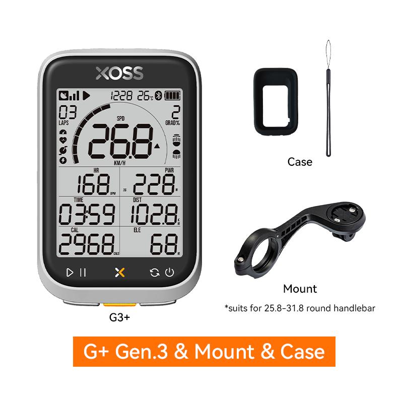 XOSS G3/G3+ GPS Велокомпьютер G/G+ Поколение 3 Измеритель мощности Каденс Скорость Велосипедный Одометр G3 Плюс Водонепроницаемый Освещение Подключение Велоспорт