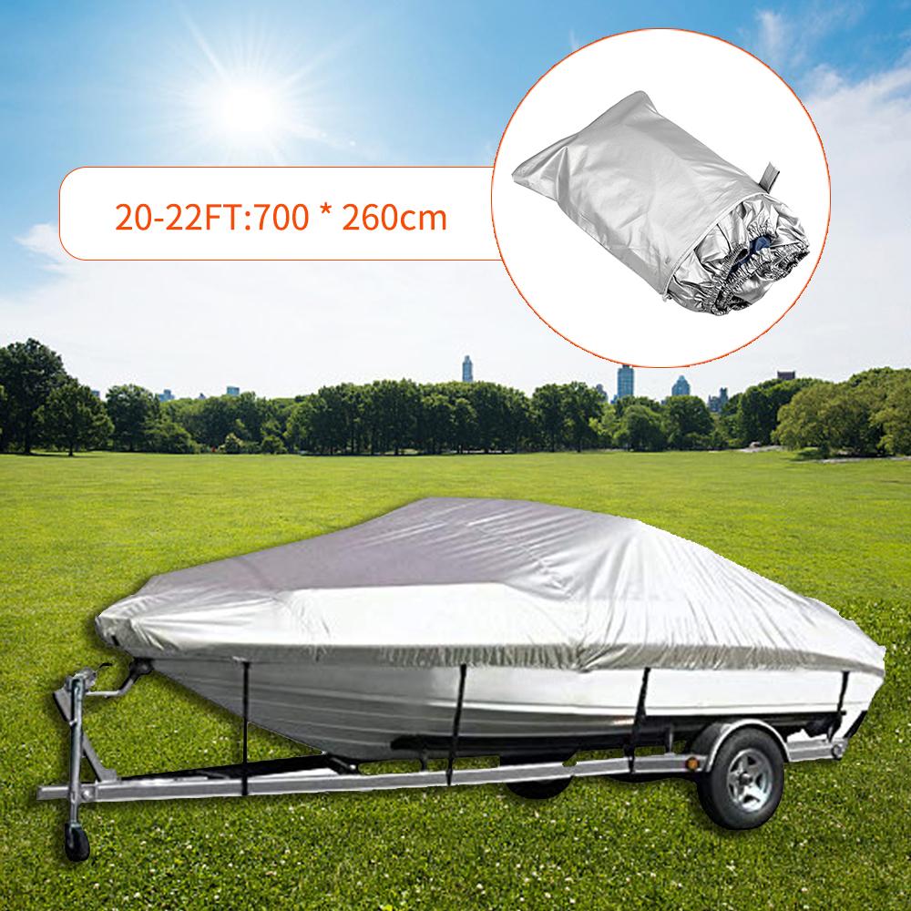 5 Sizes Boat Cover 300D Oxford Fabric Outdoor Protection Waterproof Reflective Anti-smashing Tear Proof Fit Bass Boats 20-22FT
