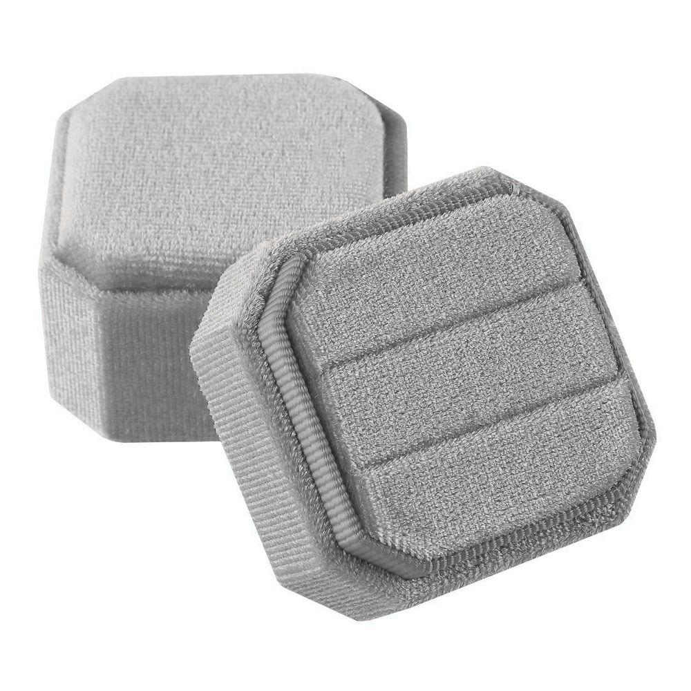 Бархатная шкатулка для драгоценностей со съемной крышкой, упаковочная коробка, высококачественный чехол для хранения с двойным кольцом, свадьба