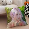 Quirky Korean Beautiful Singer SSong Yuqi Cushion Cover Throw Pillow Cover Hidden Button Durable Polyester Chair Cushion