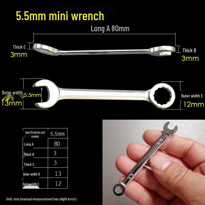 Мини Набор Метрических и Дюймовых Гаечных Ключей 4-11 мм Накидные/Рожковые