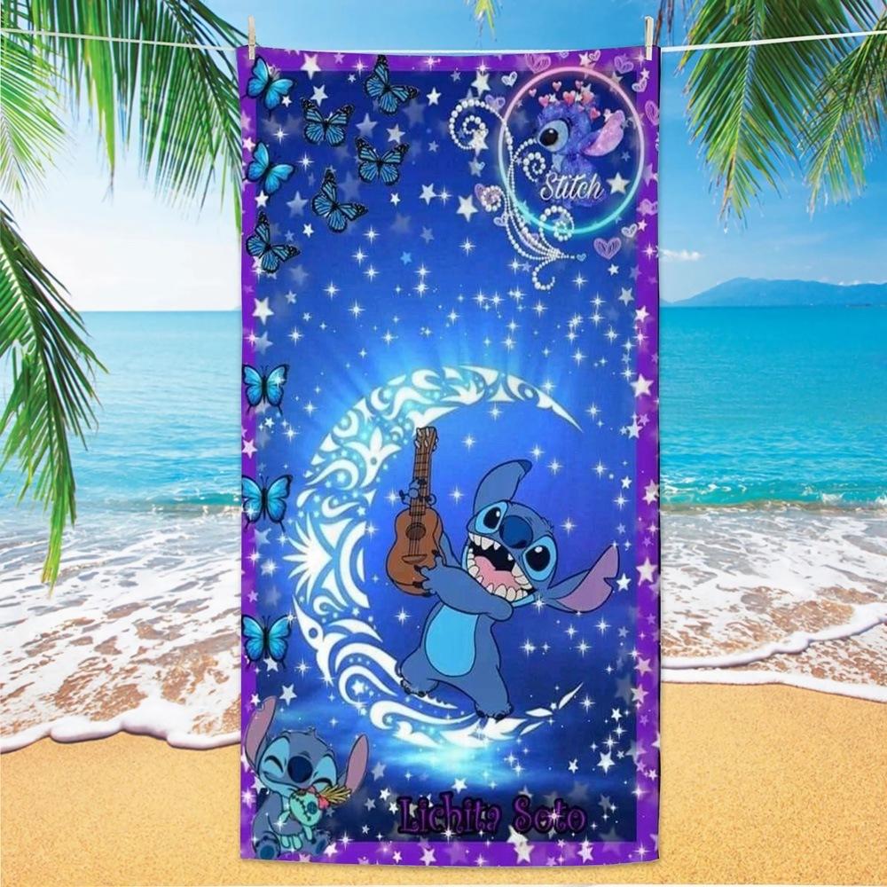 Western Anime Pattern Soft Thick Microfiber Large Towel For Children Beach Swimming