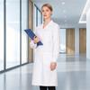 Professional Nurse Doctor Work Uniform Cotton White Long Sleeve Lab Coat  Women Men