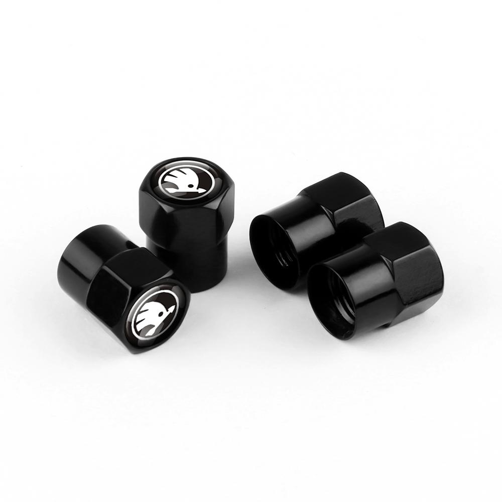 HLLQ9 Car Wheel Tire Valve Cap Tyre Rim Stem Cover Moto Truck For Skoda Octavia Fabia Rapid Yeti Superb A5 A7 VRS VII Auto Accessories