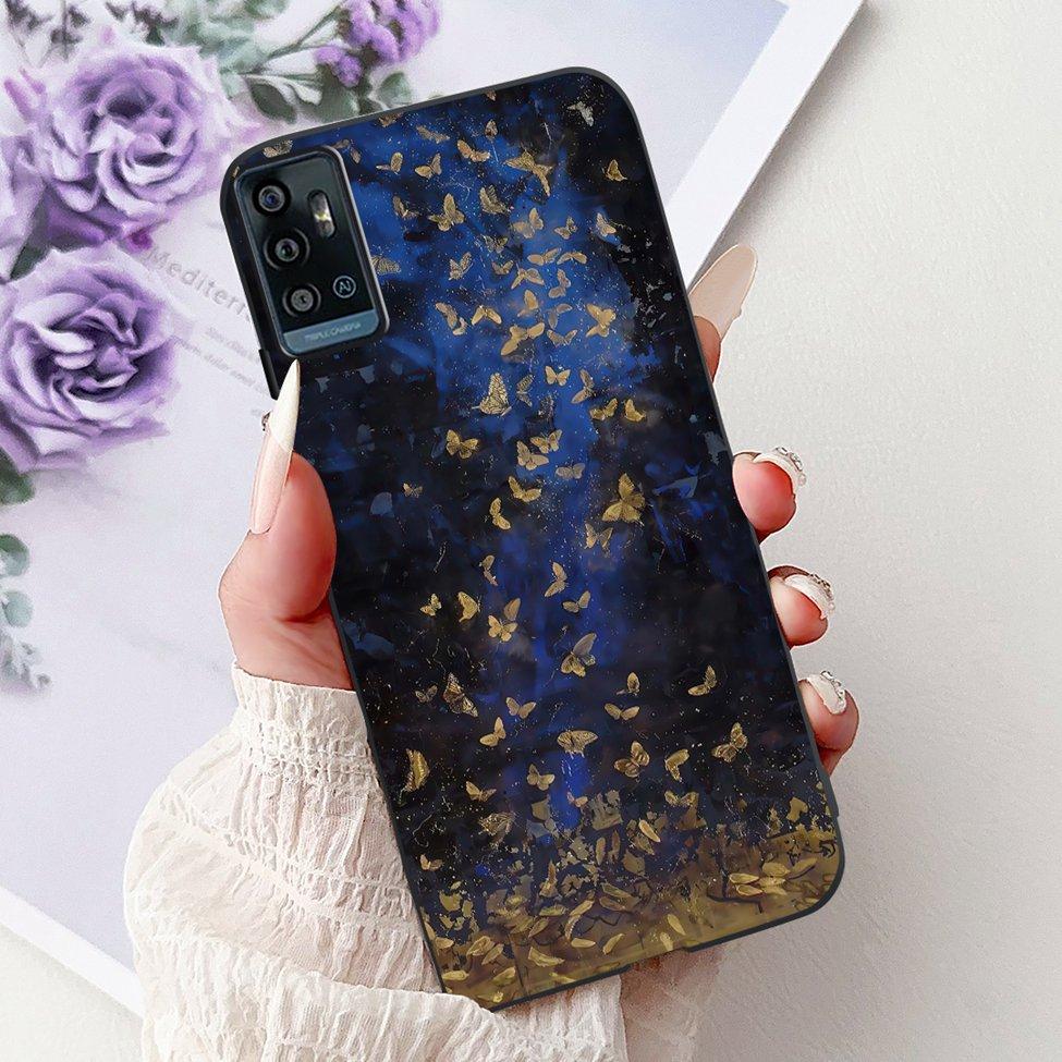 Чехол для ZTE Blade A51 Чехол для ZTE Blade A71 A7030 Роскошный Бабочка Любовь Милый Кот Крутой Красивый Лев Расписной Черный Силикон