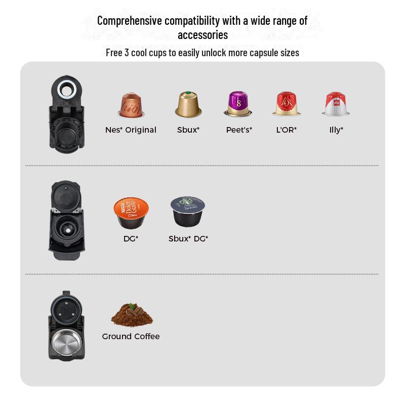 Полностью автоматическая многофункциональная капсульная кофемашина CAFELFFE — компактный итальянский дизайн для домашнего использования.