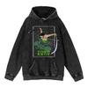 Худи с принтом Luffy & Zoro из аниме, washed vintage, 440 г - Ретро хлопковая уличная толстовка