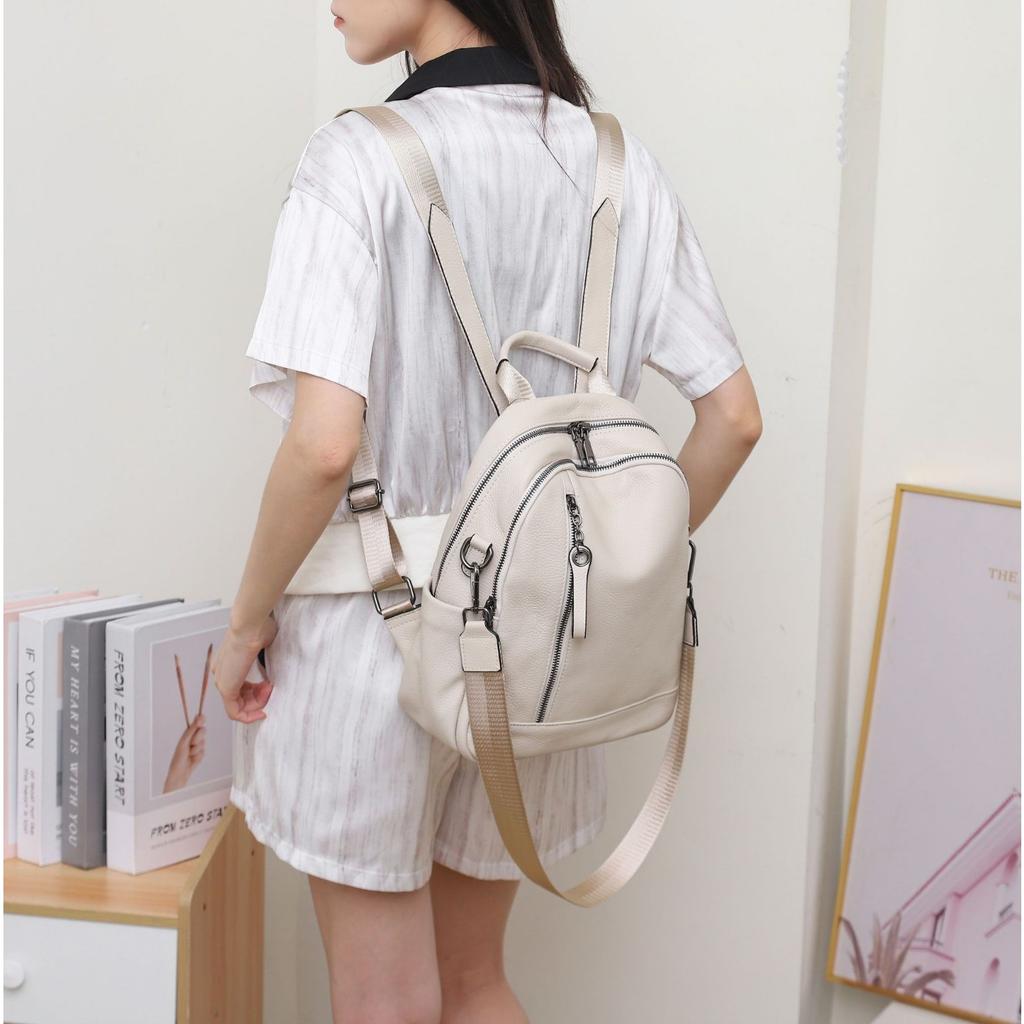 Женский рюкзак из коровьей кожи, вместительный, универсальный, модный, дорожный, школьный ранец, мягкая кожаная, вместительная женская сумка