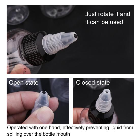 Градуированные бутылки для выдавливания с колпачками-дозаторами Прозрачный пластиковый диспенсер для соуса, масла, краски, клея Герметичные многоразовые бутылки для приправ для кухни, рукоделия, лаборатории