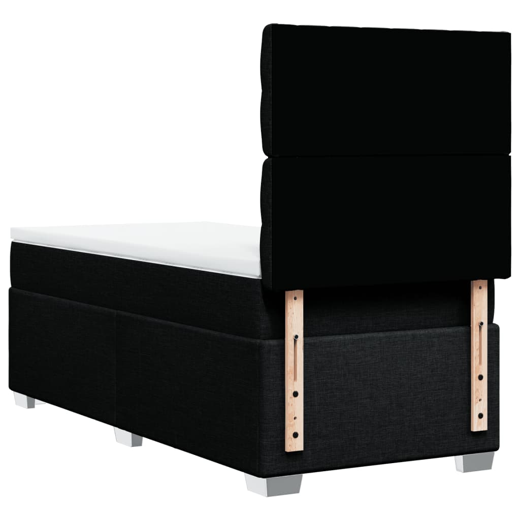 Box Spring Bed with Mattress Black 90 x 200 cm Fabric