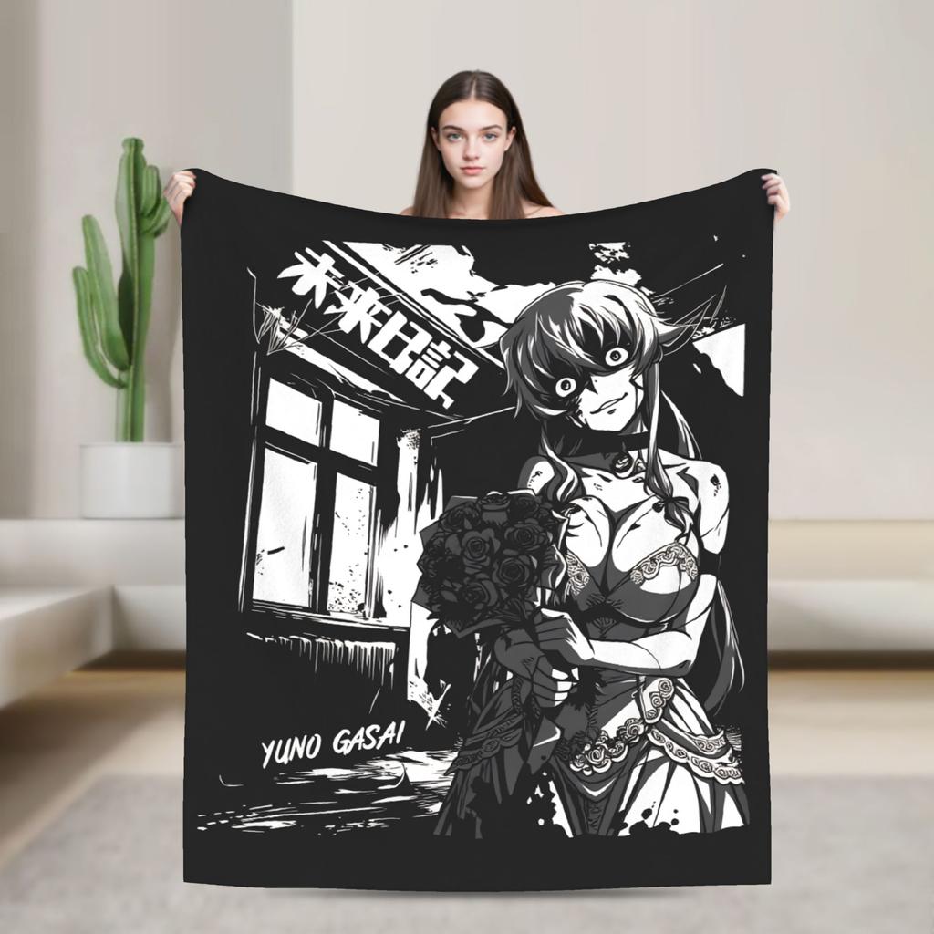 Super Warm Blanket Camping Mirai Nikki Number Twelve Throw Blanket Flannel Bedspread Living Room Street Trend Sofa Bed Cover