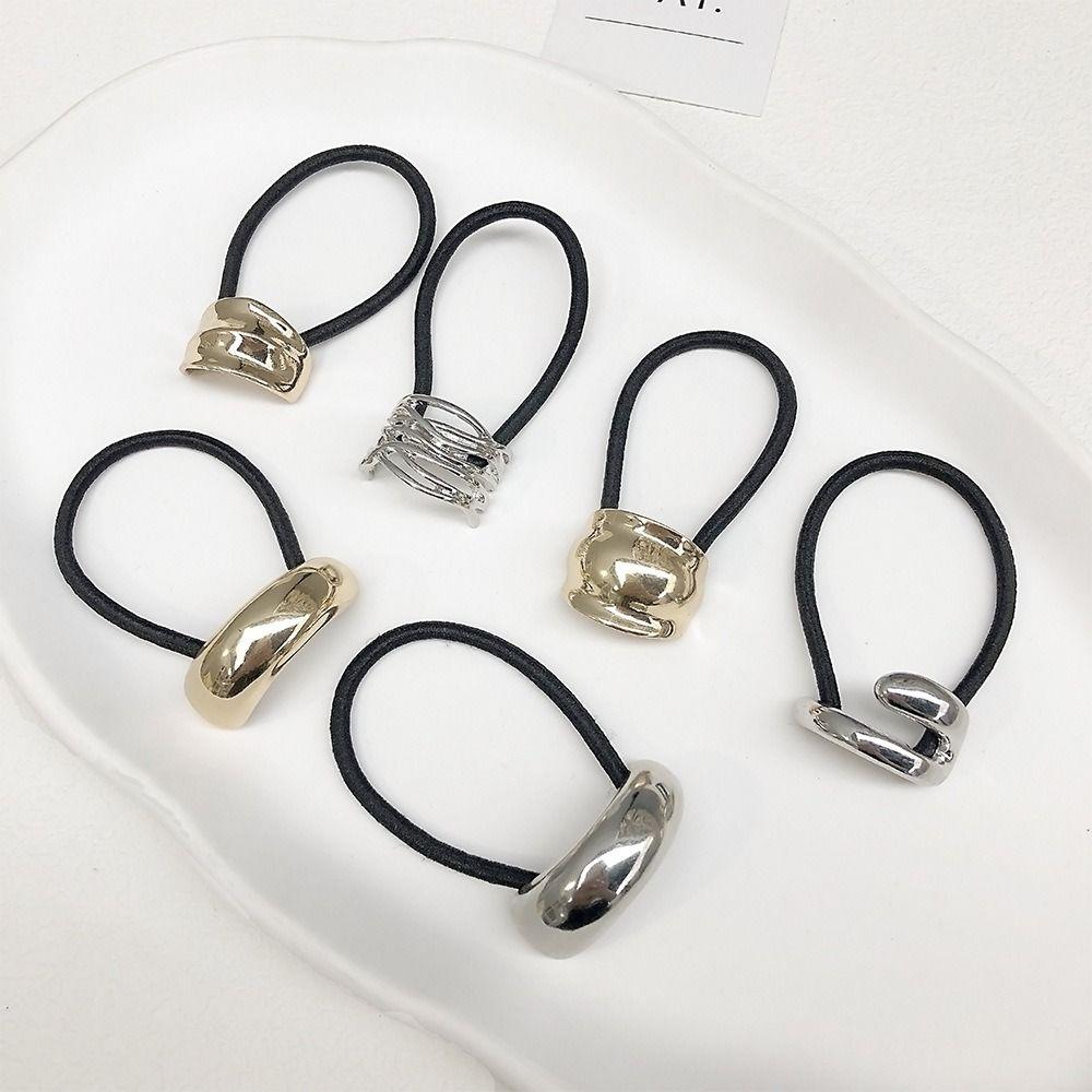 Smooth Hair Rope Hair Accessories Hair Loop New Metal Hair Tie  Women