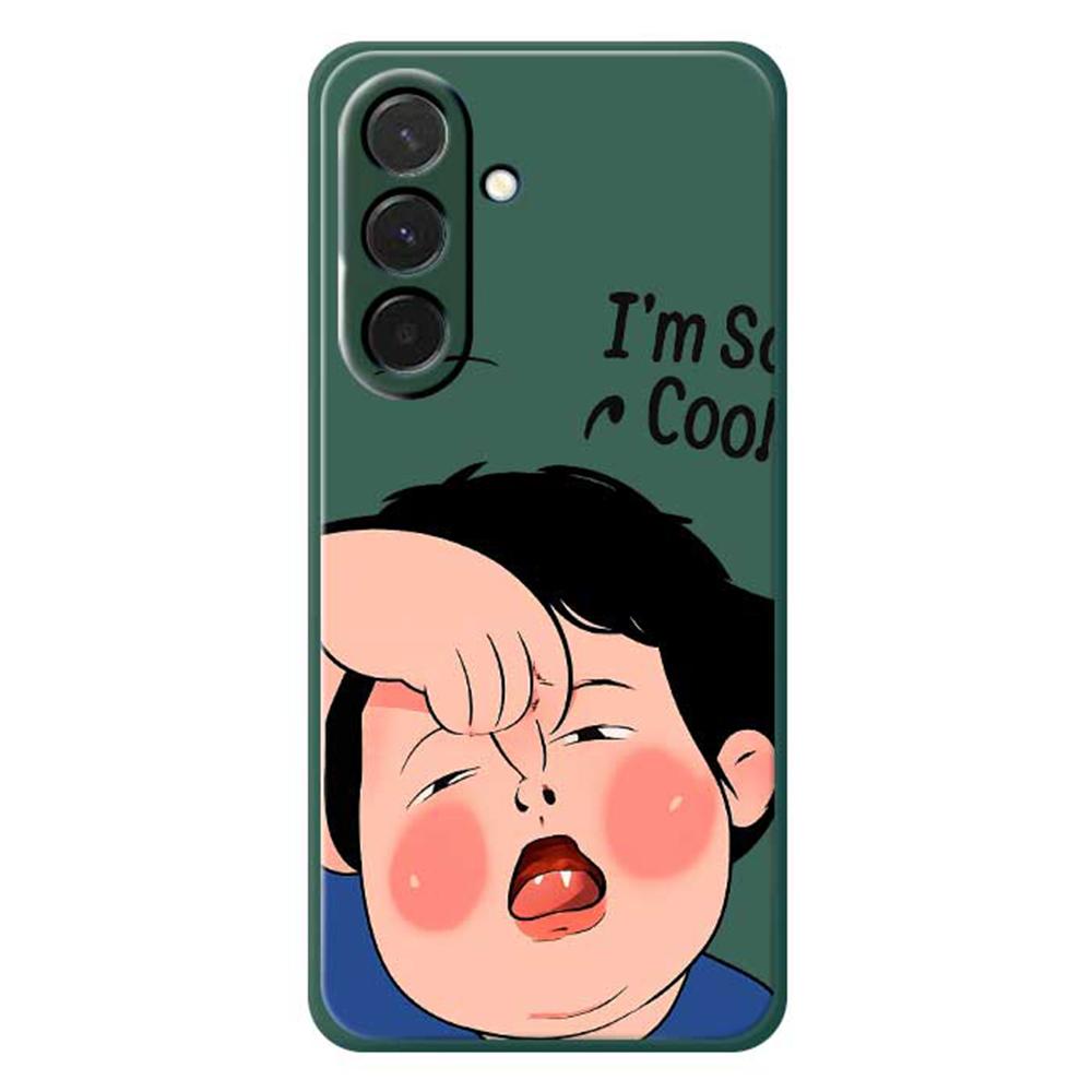 For Samsung Galaxy A36 5G Case Make Faces Kid Pattern Printing Straight Edge TPU Phone Back Cover