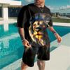 Summer Fashion Liontiger 3D Printed Men Short-Sleeved T-shirt Shorts 2-Piece Sets Men's Casual Street Oversized Sports Suit