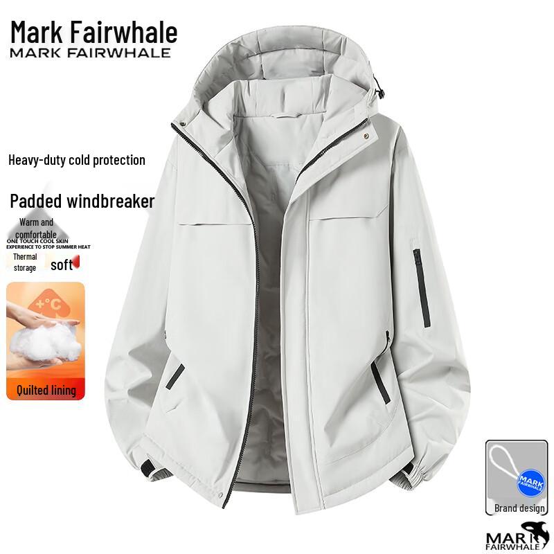 Mark Fairwhale Мужская осенне-зимняя куртка с капюшоном и утеплителем