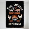 Винтажная металлическая табличка для копчения мяса на BBQ с иллюстрациями коровы, свиньи, курицы - Рустикальный настенный декор для гриль-мастера, бара, паба, дома, кафе