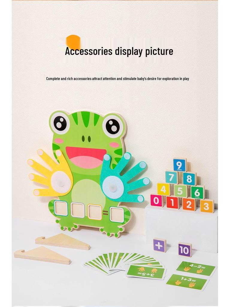 CPC CE Children's Finger Counting Puzzle - Early Education Wooden Mathematics Toy for Kindergarten (Addition & Subtraction)