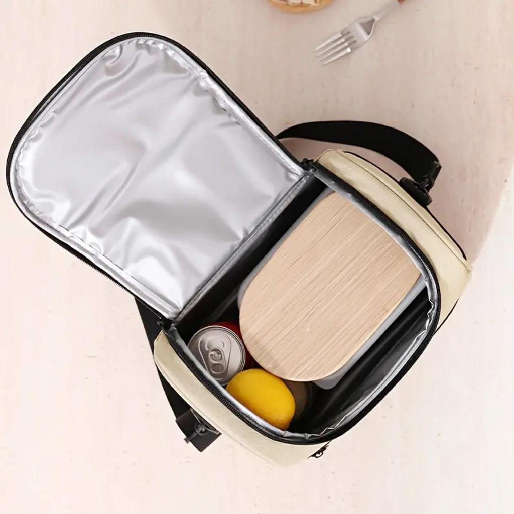Multifunction Handheld Insulated Bag Large Capacity Cooler Bag Portable Zipper Thermal Lunch Bags for Outdoor Picnic Camping Food Storage
