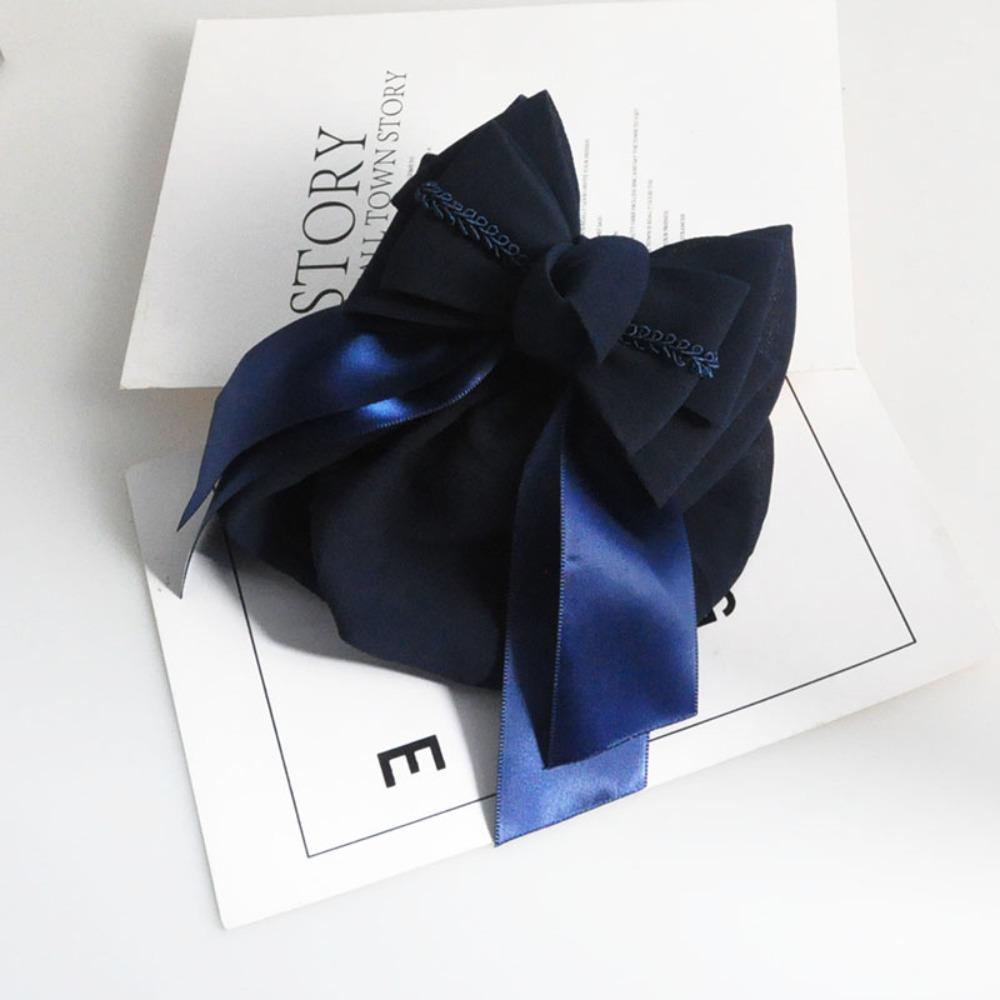 Sweet Bow Snood Ribbon Hairgrips Cover Net Professional Women Spring Clip  Gift