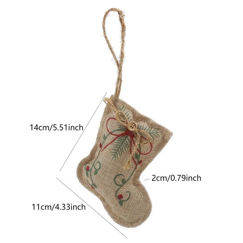 Рождественские льняные подвески, украшения для елки, торговые центры, маленькая печатная композиция в виде пятиконечной звезды, реквизит для вечеринок