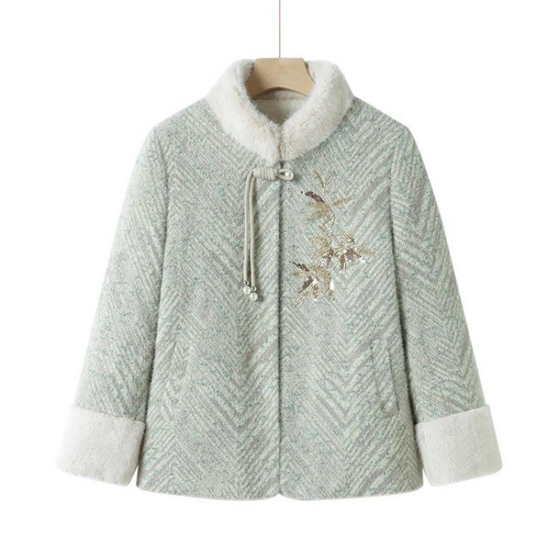 Зимняя норковая шуба для молодой мамы, благородная женская одежда, средней и пожилой возраст, бархатное утолщенное пальто для женщин