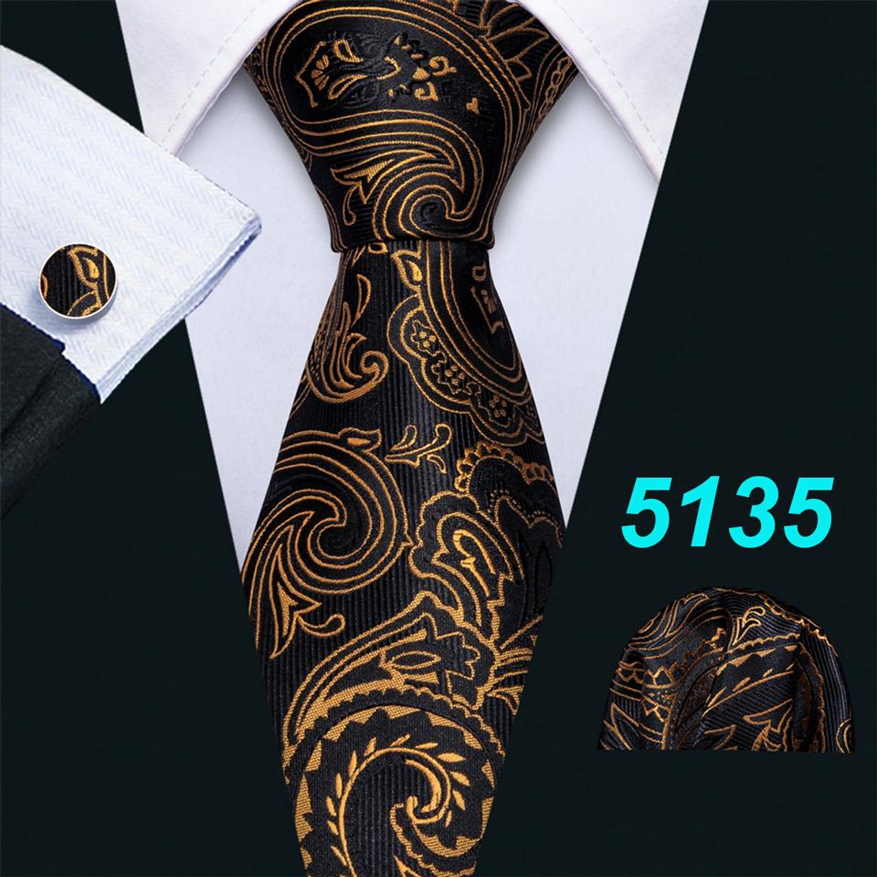 Barry.Wang золотые, черные жаккаровые галстуки, модный комплект, носовые запонки, галстуки для мужчин, тканые шелковые галстуки