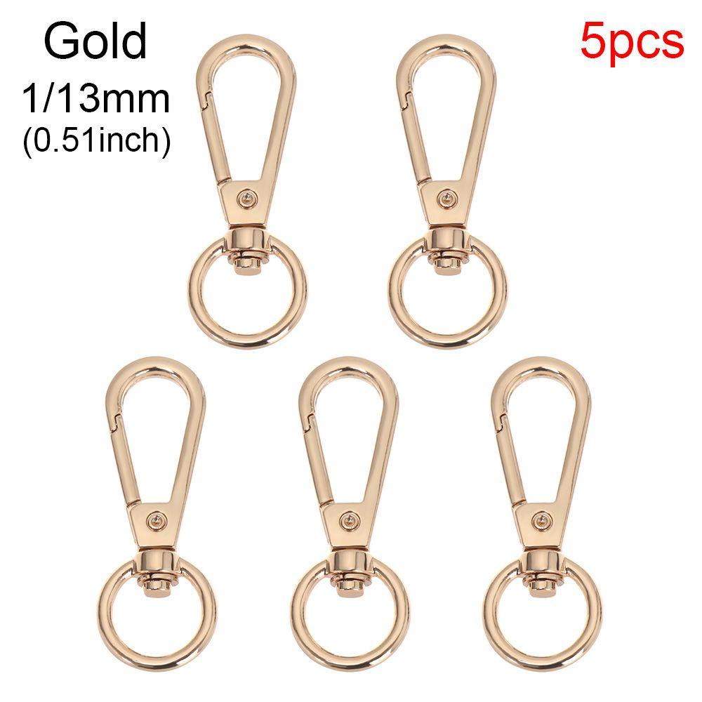 5pcs Hardware DIY KeyChain Split Ring Collar Carabiner Snap Bags Strap Buckles Lobster Clasp Hook