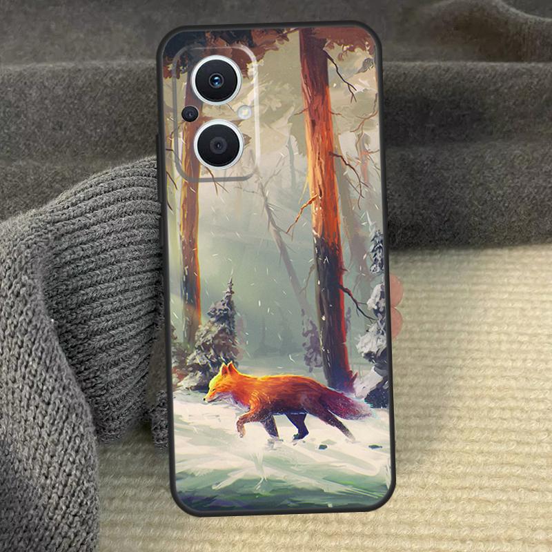 Акварельная живопись Чехол для телефона с лисой Для OPPO Reno 12F 12 13 F 11 8T 7 8 10 Pro OPPO Find X5 Lite X3 X6 X8 Pro Чехол